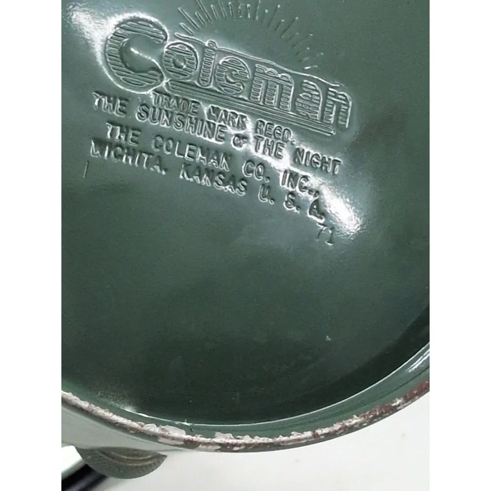 Green COLEMAN 220F 1 - 1971 Double Mantle 220F195 Lantern W/ Box Good Shape Camp